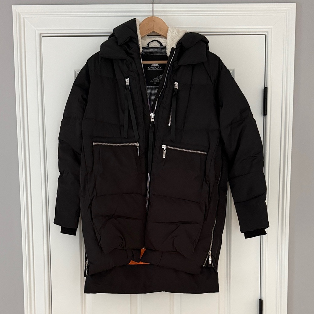 Orolay Women's Thickened Down Jacket with Orange Lining Size XS